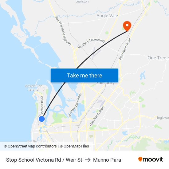 Stop School Victoria Rd / Weir St to Munno Para map