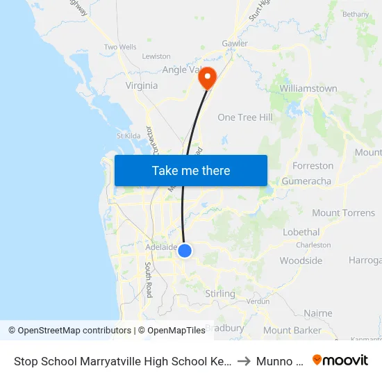 Stop School Marryatville High School Kensington Rd to Munno Para map