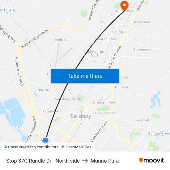 Stop 37C Rundle Dr - North side to Munno Para map