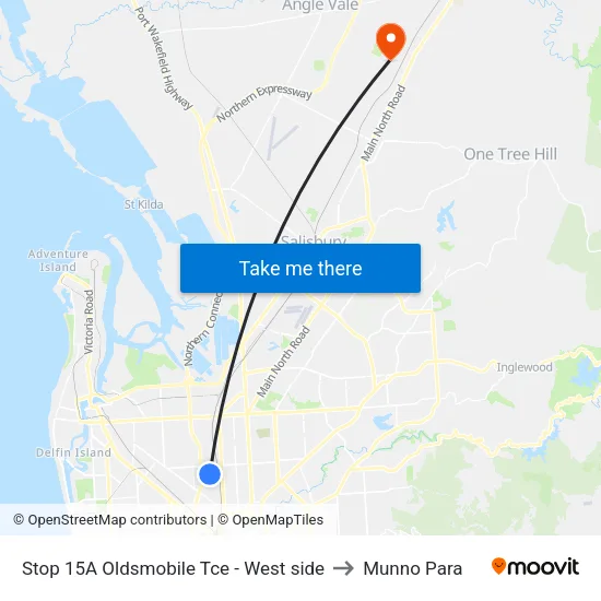 Stop 15A Oldsmobile Tce - West side to Munno Para map