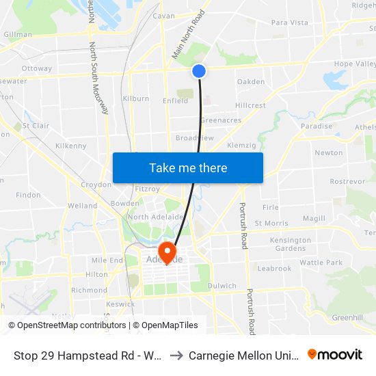 Stop 29 Hampstead Rd - West side to Carnegie Mellon University map