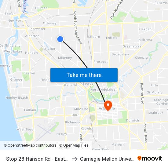 Stop 28 Hanson Rd - East side to Carnegie Mellon University map