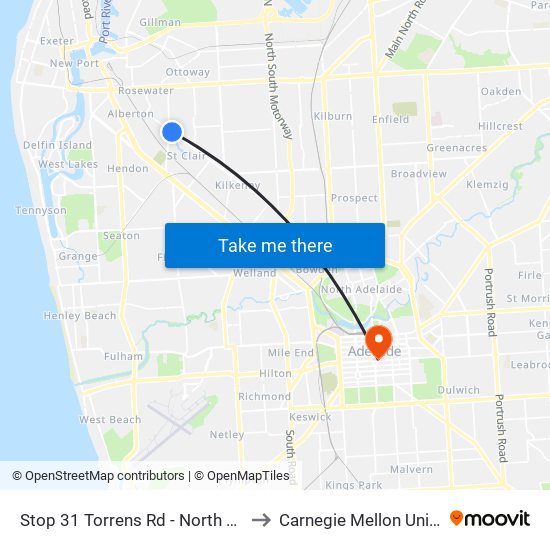 Stop 31 Torrens Rd - North East side to Carnegie Mellon University map