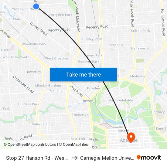 Stop 27 Hanson Rd - West side to Carnegie Mellon University map