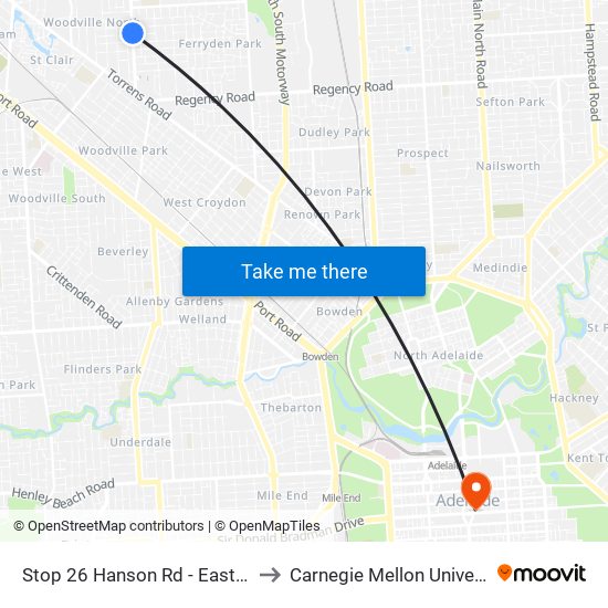 Stop 26 Hanson Rd - East side to Carnegie Mellon University map