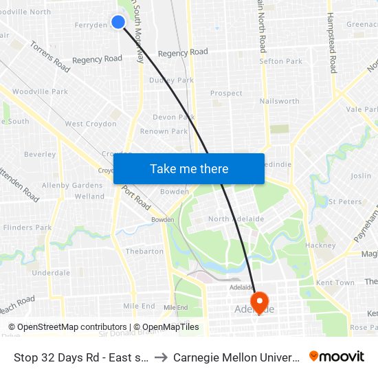 Stop 32 Days Rd - East side to Carnegie Mellon University map