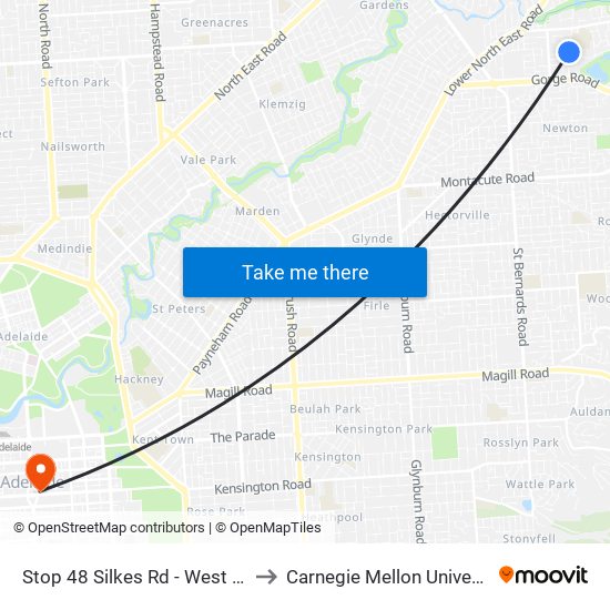 Stop 48 Silkes Rd - West side to Carnegie Mellon University map