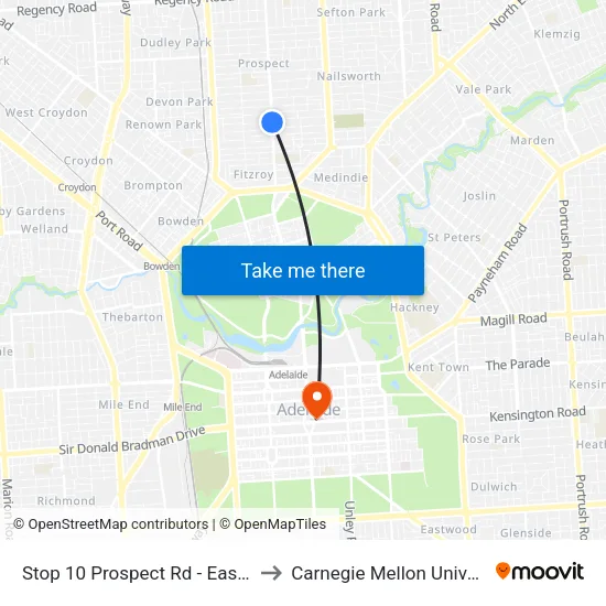 Stop 10 Prospect Rd - East side to Carnegie Mellon University map