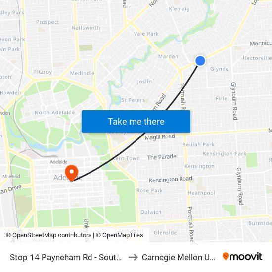 Stop 14 Payneham Rd - South East side to Carnegie Mellon University map