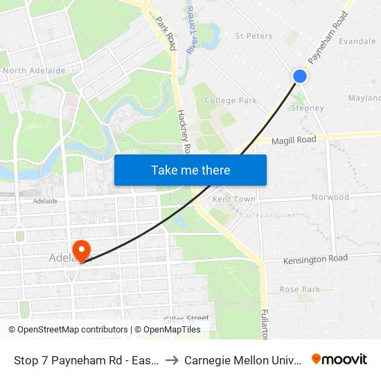 Stop 7 Payneham Rd - East side to Carnegie Mellon University map