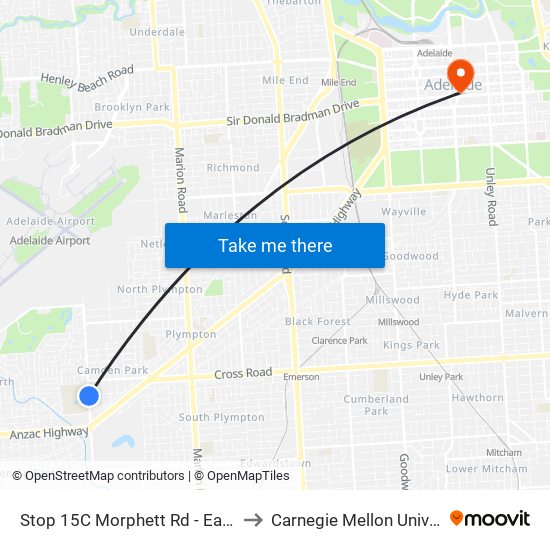 Stop 15C Morphett Rd - East side to Carnegie Mellon University map