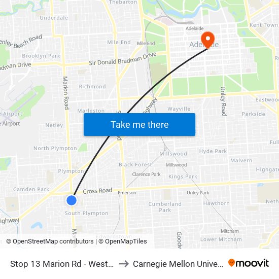 Stop 13 Marion Rd - West side to Carnegie Mellon University map