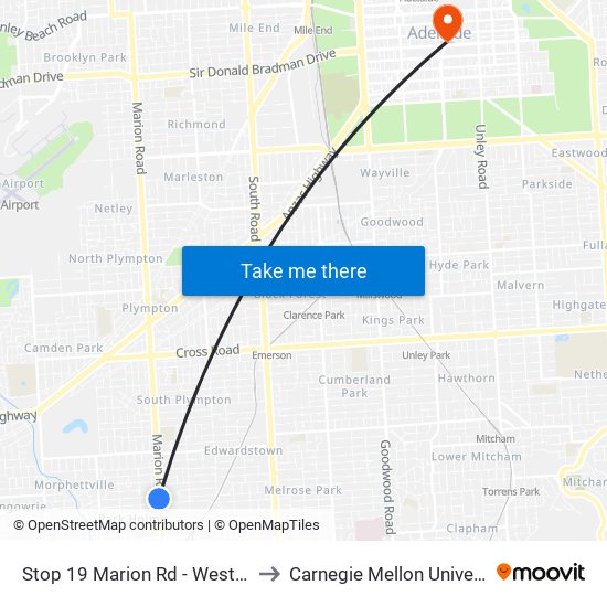 Stop 19 Marion Rd - West side to Carnegie Mellon University map