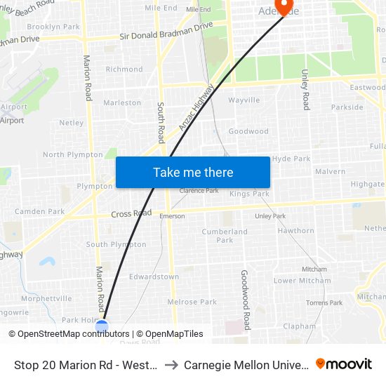 Stop 20 Marion Rd - West side to Carnegie Mellon University map