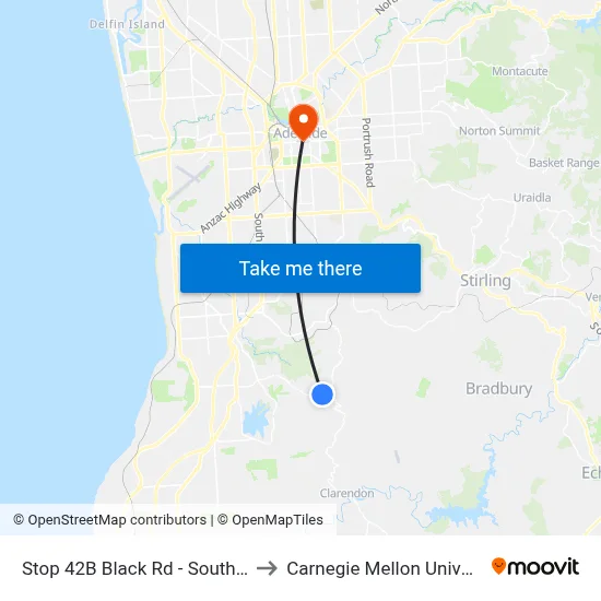 Stop 42B Black Rd - South side to Carnegie Mellon University map