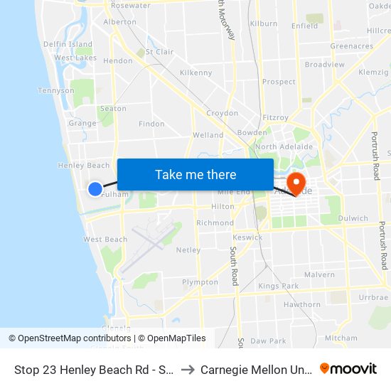 Stop 23 Henley Beach Rd - South side to Carnegie Mellon University map