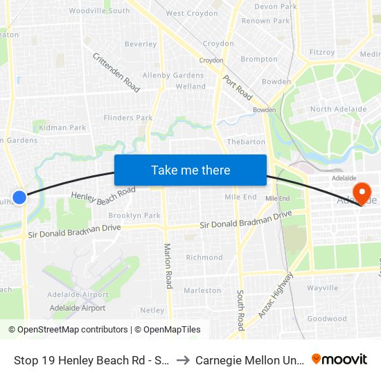 Stop 19 Henley Beach Rd - South side to Carnegie Mellon University map