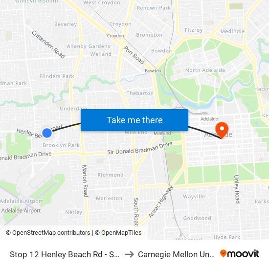 Stop 12 Henley Beach Rd - South side to Carnegie Mellon University map