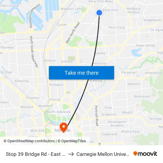 Stop 39 Bridge Rd - East side to Carnegie Mellon University map