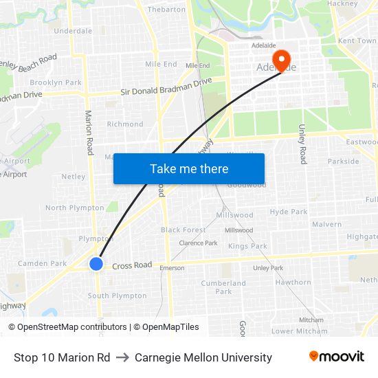 Stop 10 Marion Rd to Carnegie Mellon University map