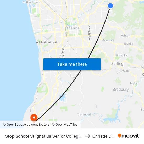 Stop School St Ignatius Senior College Manresa Ct to Christie Downs map