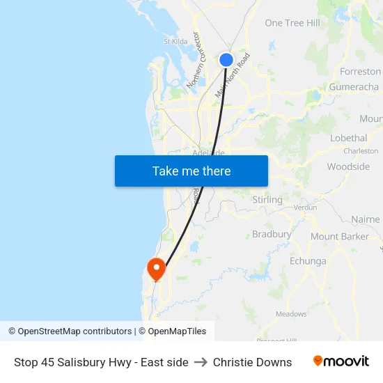 Stop 45 Salisbury Hwy - East side to Christie Downs map