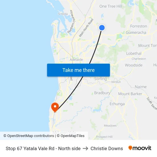 Stop 67 Yatala Vale Rd - North side to Christie Downs map