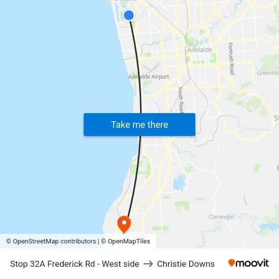 Stop 32A Frederick Rd - West side to Christie Downs map