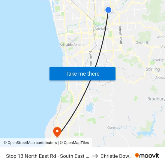 Stop 13 North East Rd - South East side to Christie Downs map