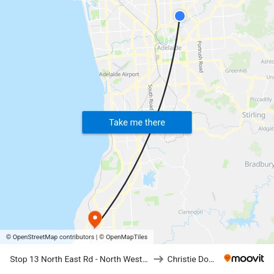 Stop 13 North East Rd - North West side to Christie Downs map