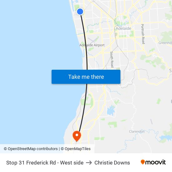 Stop 31 Frederick Rd - West side to Christie Downs map