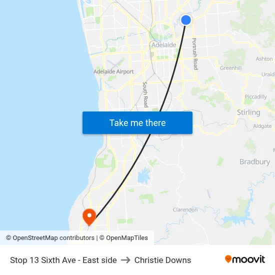 Stop 13 Sixth Ave - East side to Christie Downs map