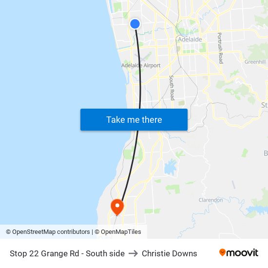 Stop 22 Grange Rd - South side to Christie Downs map