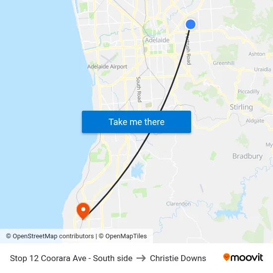 Stop 12 Coorara Ave - South side to Christie Downs map
