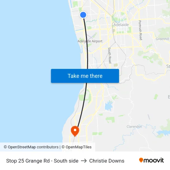 Stop 25 Grange Rd - South side to Christie Downs map