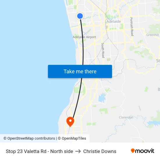 Stop 23 Valetta Rd - North side to Christie Downs map