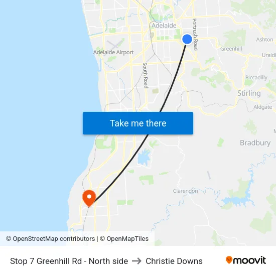 Stop 7 Greenhill Rd - North side to Christie Downs map