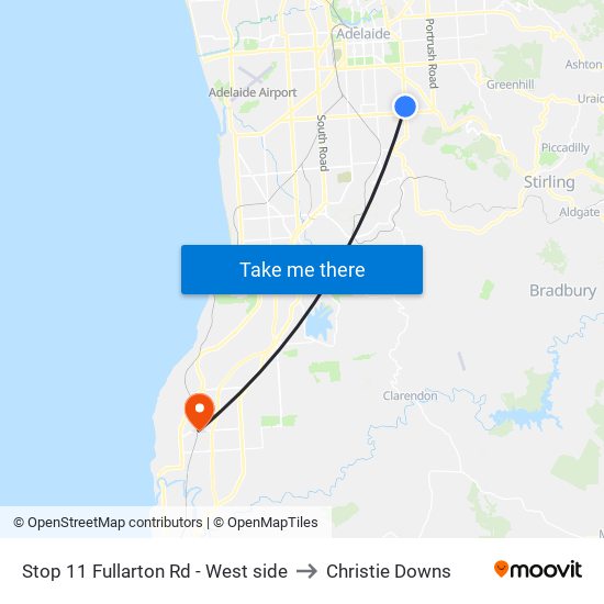 Stop 11 Fullarton Rd - West side to Christie Downs map