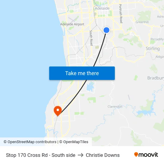 Stop 170 Cross Rd - South side to Christie Downs map