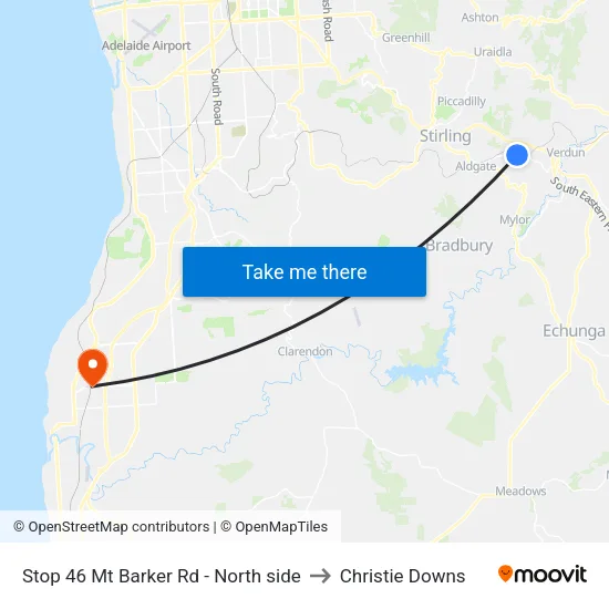 Stop 46 Mt Barker Rd - North side to Christie Downs map