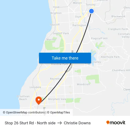 Stop 26 Sturt Rd - North side to Christie Downs map