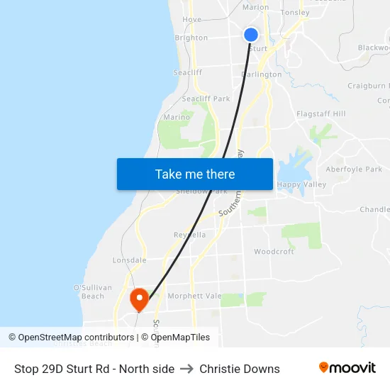 Stop 29D Sturt Rd - North side to Christie Downs map