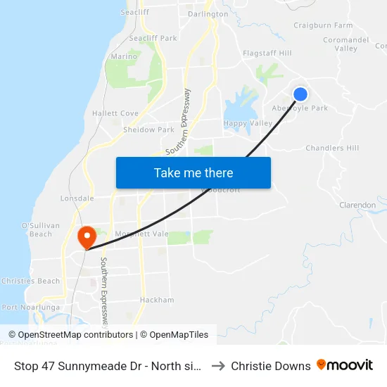 Stop 47 Sunnymeade Dr - North side to Christie Downs map