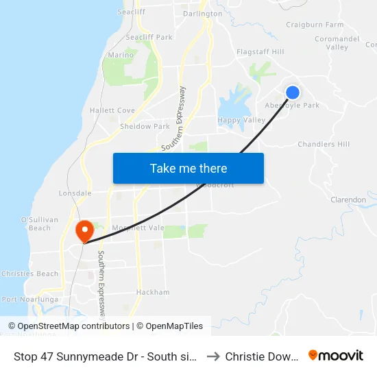 Stop 47 Sunnymeade Dr - South side to Christie Downs map