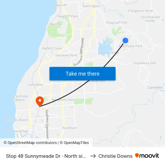 Stop 48 Sunnymeade Dr - North side to Christie Downs map