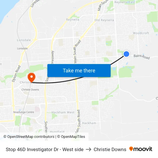 Stop 46D Investigator Dr - West side to Christie Downs map