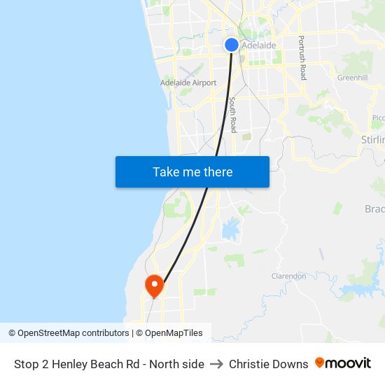Stop 2 Henley Beach Rd - North side to Christie Downs map