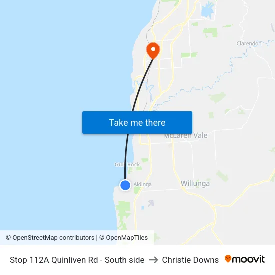 Stop 112A Quinliven Rd - South side to Christie Downs map