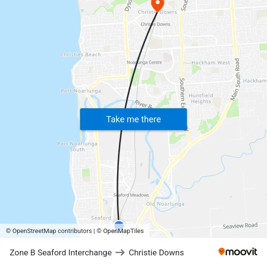 Zone B Seaford Interchange to Christie Downs map