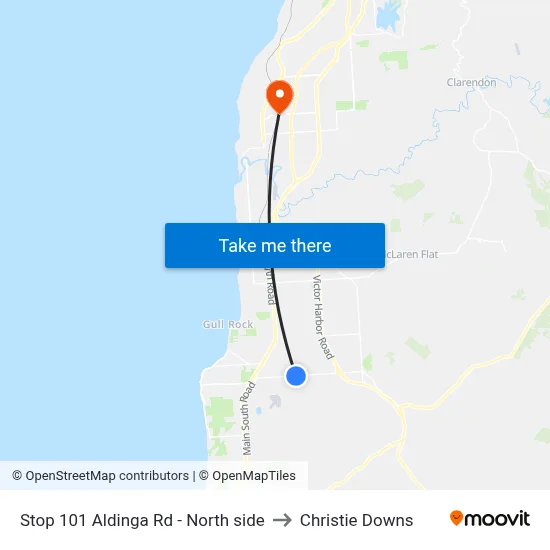 Stop 101 Aldinga Rd - North side to Christie Downs map